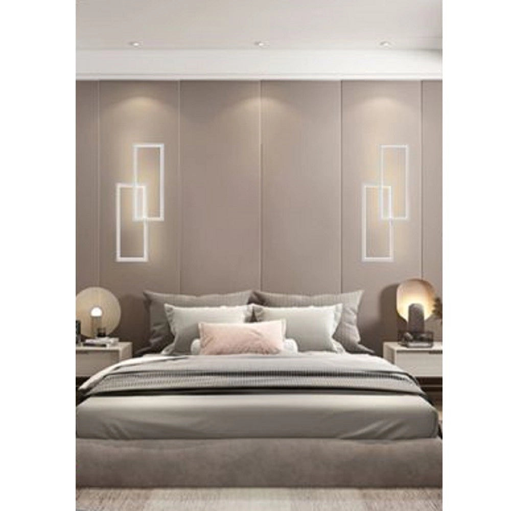 Trade Shop - Applique Led Da Parete 32w 2 Rettangoli Aperti Luce Calda Fredda Naturale Aq25-b -