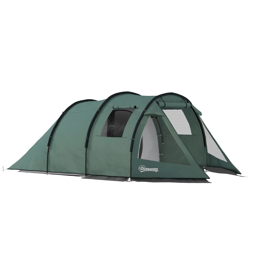 Tenda da campeggio 3-4 persone 2 stanze verde ¨C zephmum ¨C 4,75x2,64x1,72 m