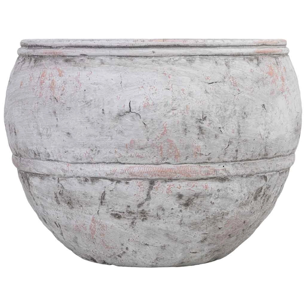 Vaso in fibra di vetro bianco 43,5x43,5x32 cm