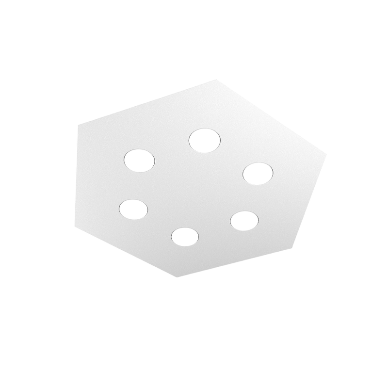 Toplight Plafoniera da soffitto esagonale Hexagon 6 luci max 9W con attacco GX53, struttura colore grigio, design moderno 60x69x3cm