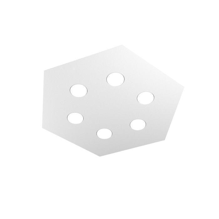 Toplight Plafoniera da soffitto esagonale Hexagon 6 luci max 9W con attacco GX53, struttura colore grigio, design moderno 60x69x3cm