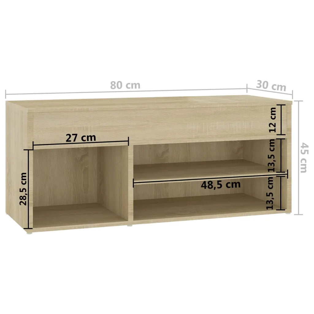 Panca Portascarpe-Sgabello-Panca Scarpiera Rovere Sonoma 103x30x54,5 cm in Truciolato