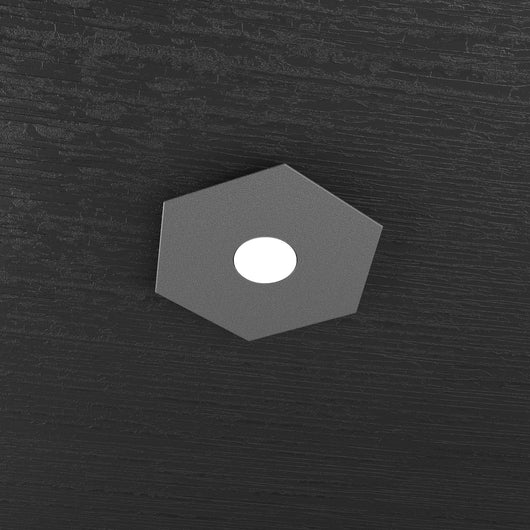 Toplight Plafoniera da soffitto esagonale Hexagon 1 luce con attacco GX53, struttura colore antracite, design moderno 25x29x3cm