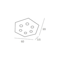 Toplight Plafoniera da soffitto esagonale Hexagon 6 luci max 9W con attacco GX53, struttura colore grigio, design moderno 60x69x3cm