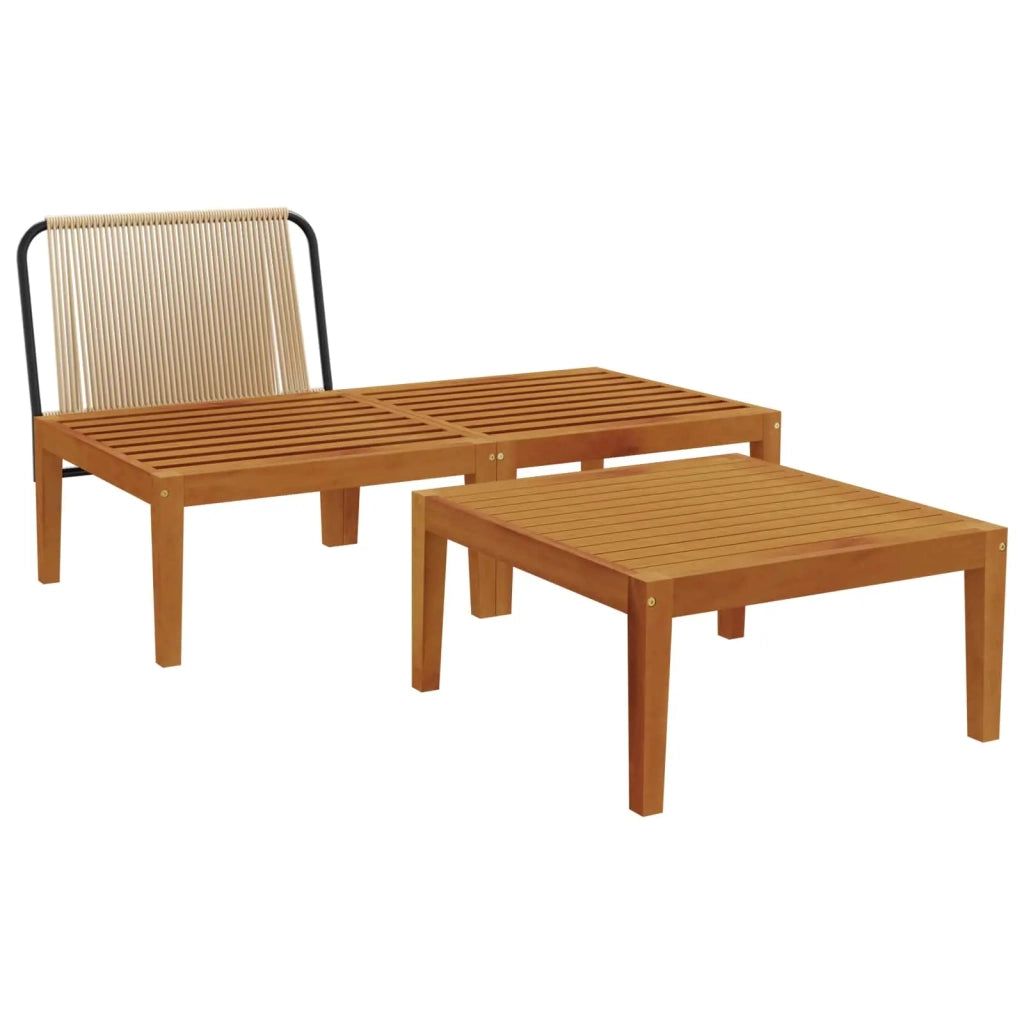 3 pcs Set da Giardino con Cuscini Naturale 42022078