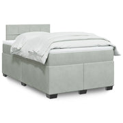 vidaXL Giroletto a Molle con Materasso Grigio Chiaro 120x190cm Velluto