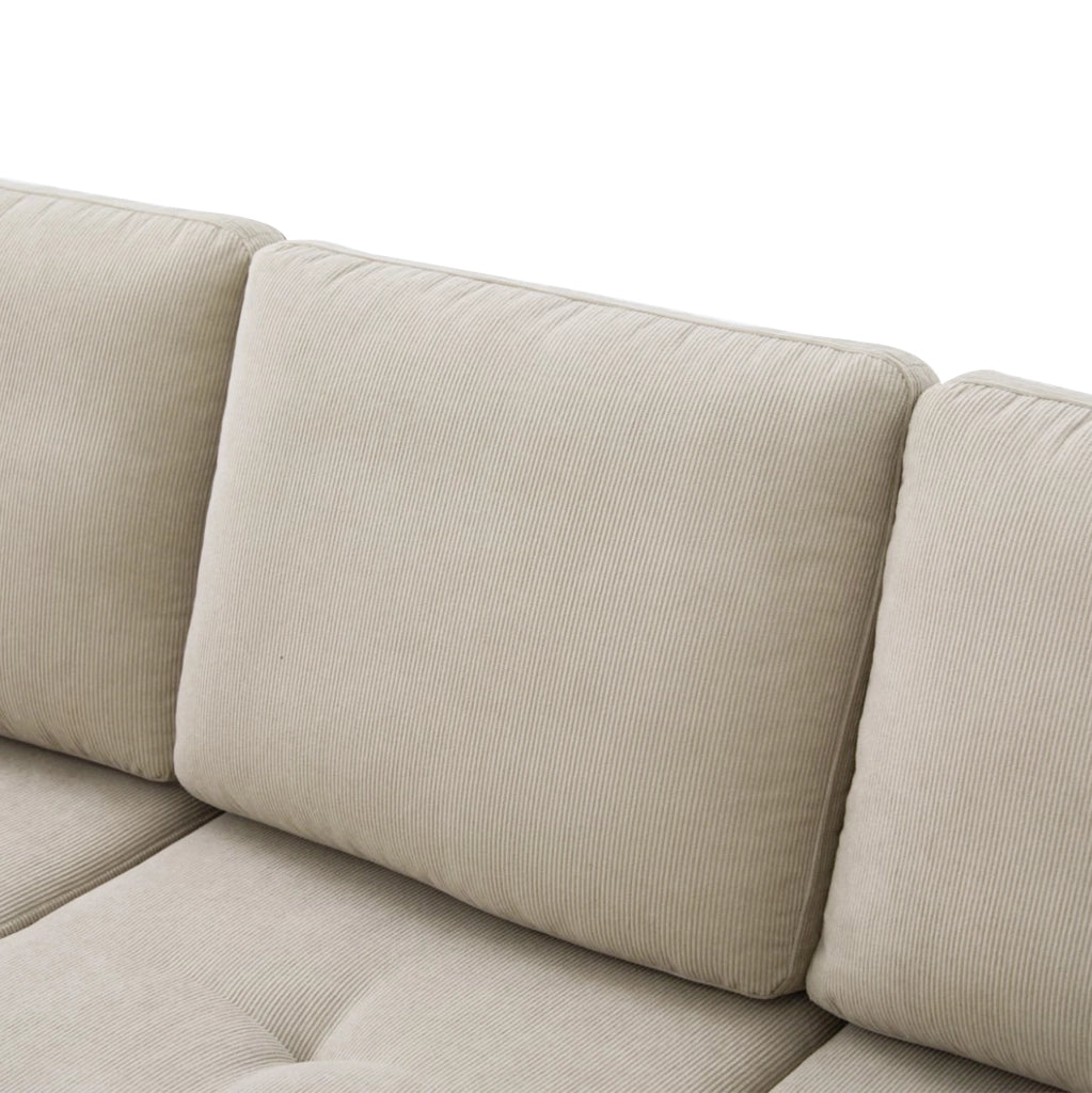Divano angolare con chaise longue 166x118x77 cm; modulare; in corda; marrone grigio