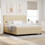 Letto a Sorgente LED con materasso Crema 180 x 200 cm Tessuto 3343460