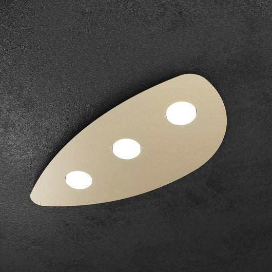 Toplight Plafoniera da soffitto Shape 3 luci max 9W con attacco GX53, struttura colore sabbia, design moderno 60x38x3cm