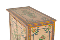 Mobiletto a 2 ante in massello di mango dipinto a mano