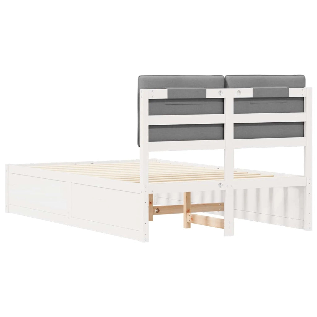Letto con Testiera Rivestita Grigio chiaro 120 x 190 cm