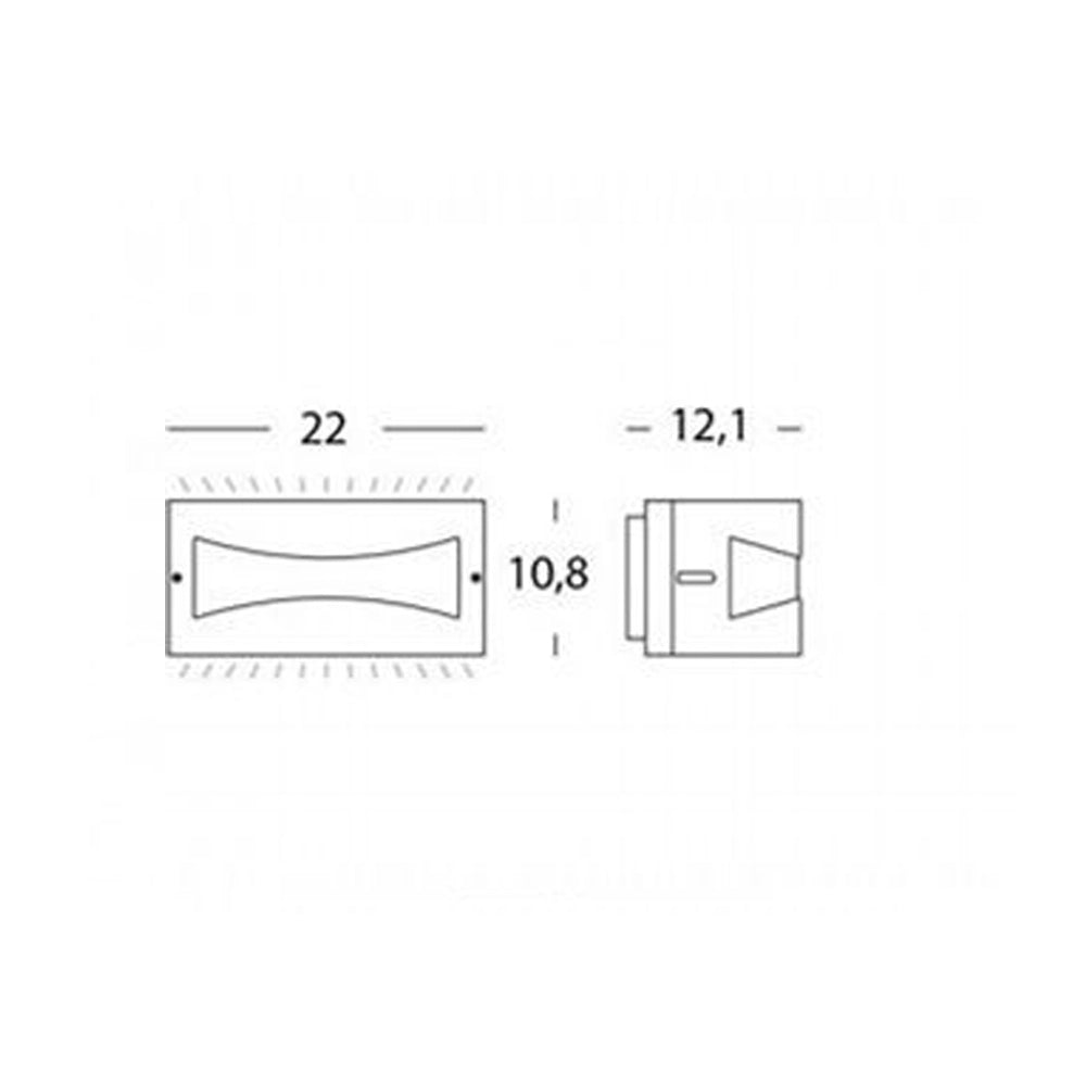 Applique Da Esterno Moderna Tibet Alluminio E Termoplastica Grigio Led 10W 4000K