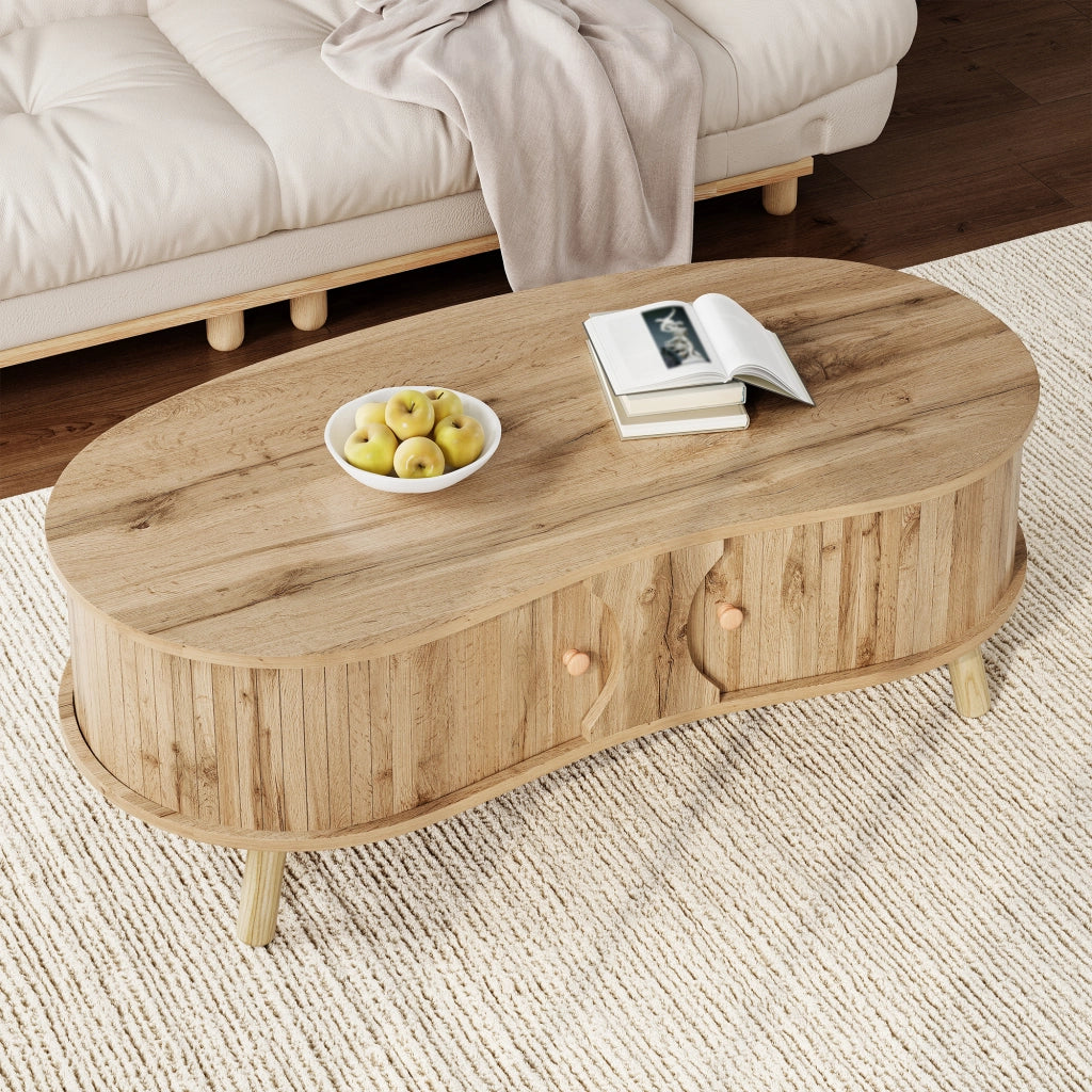 Set Soggiorno 3pz Mobile TV, Credenza e Tavolino ¨C MINIMAL ¨C Legno, Ante Scorrevoli
