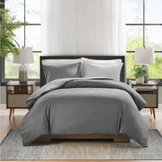 Set di coperte 135 x 200 cm, 4 pezzi grigio antracite, coperte di letto senza stirare con chiusura a raccordo - set di coperte a due tonalità di microfibra sbucciata, 2 coperte di letto e 2 cuscini 80 x 80 cm