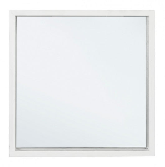 Specchio Legno Bianco Moderno da Interno 52x52 cm - YOUNG