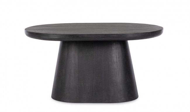 Tavolino Ovale Legno Nero Moderno da Interno 80x56 - VINTAGE