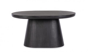 Tavolino Ovale Legno Nero Moderno da Interno 80x56 - VINTAGE