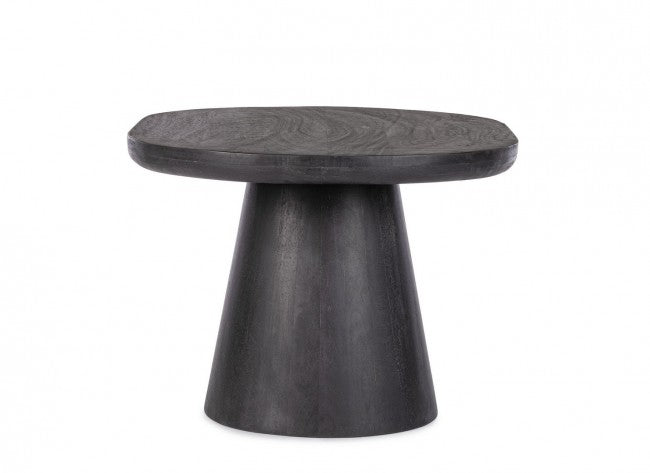 Tavolino Ovale Legno Nero Moderno da Interno 80x56 - VINTAGE