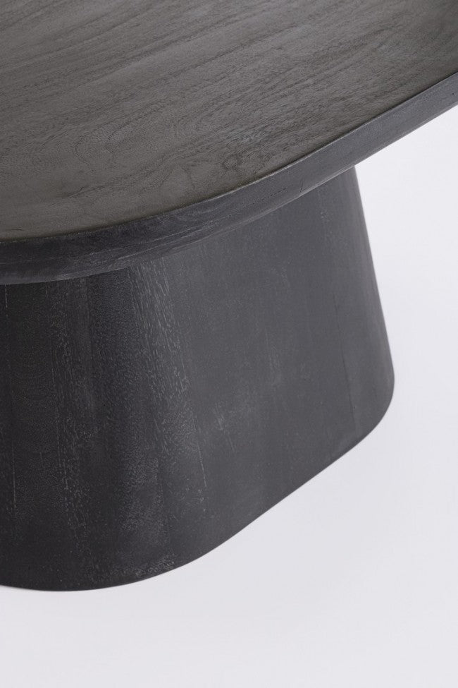 Tavolino Ovale Legno Nero Moderno da Interno 80x56 - VINTAGE