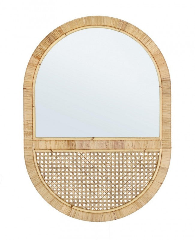 Specchio Legno Marrone Boho da Parete 50x70 cm - EDWARDS