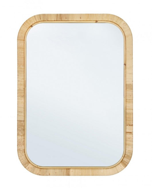 Specchio Rettangolare Legno Marrone Moderno da Parete 50x70 - EDWARDS