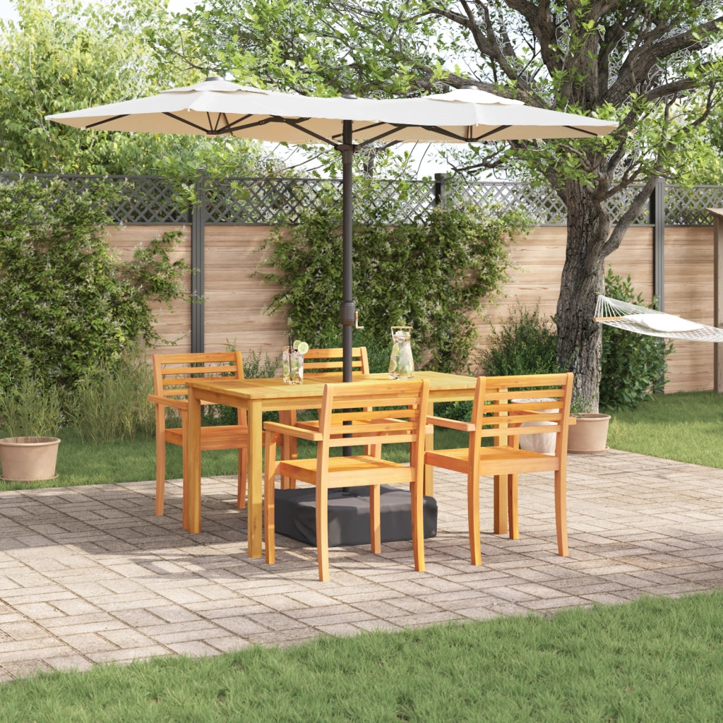 Set da Pranzo da Giardino da 5 Pezzi in Legno Massello di Acacia