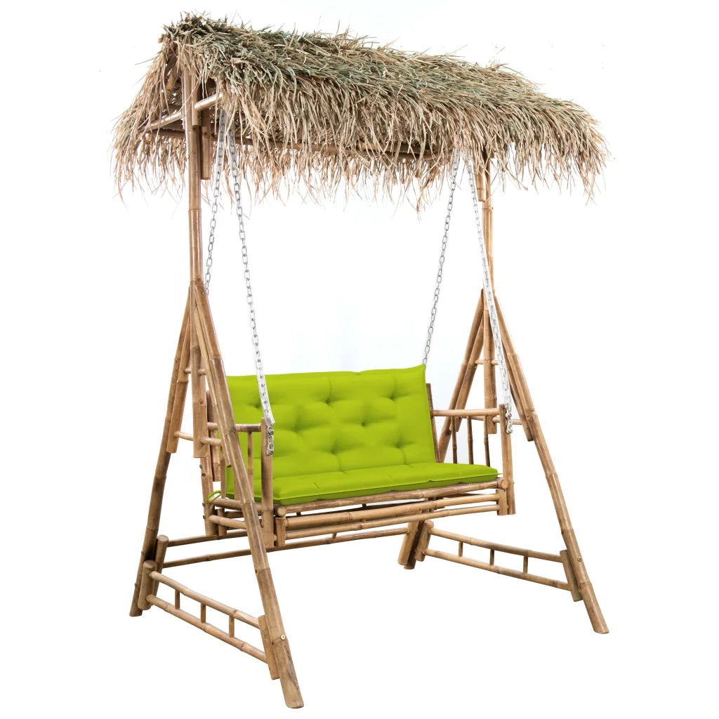 Dondolo da Giardino 2 Posti Cuscini Foglie di Palma 202cm BambÃ¹ cod mxl 51809