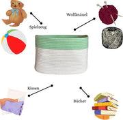 Cestino di stoccaggio in cotone, intrecciato per cuscini, coperte, giocattoli, cultura di casa, soggiorno, decorazione e organizzazione della nursery