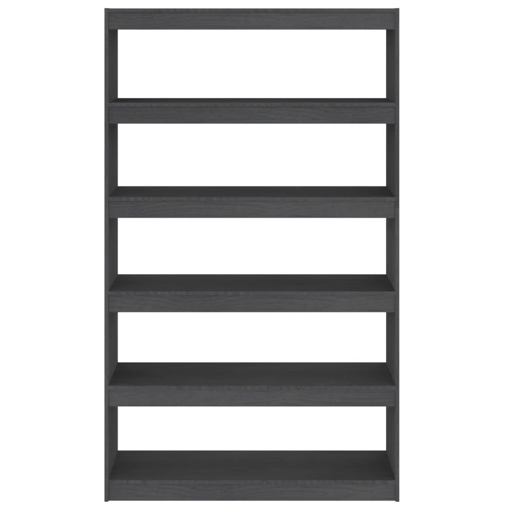 Libreria Divisorio-Scaffale per Libri-Mobile di Stoccaggio Grigio 100x30x167,5 cm in Massello di Pino