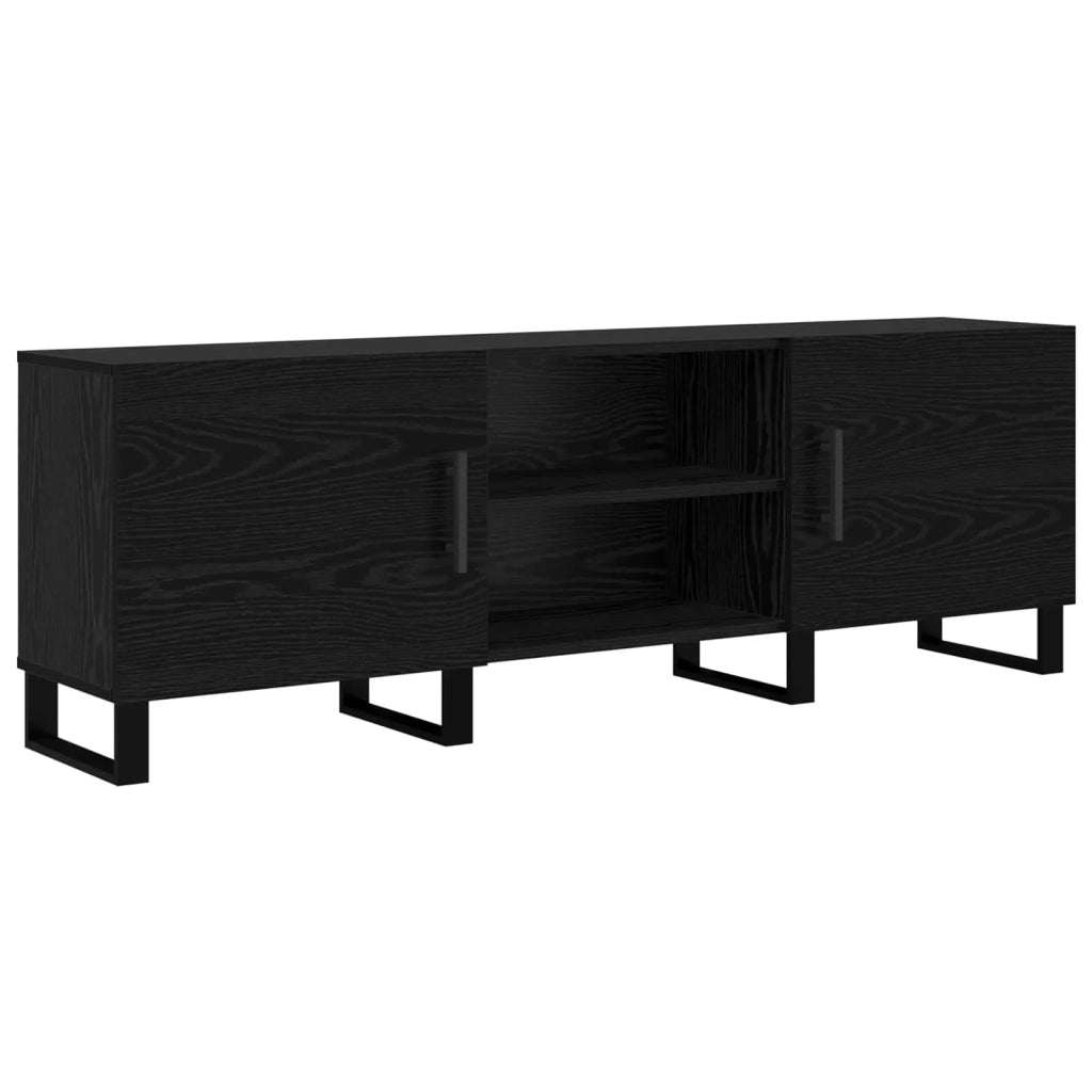 Mobile TV Rovere Nero 150 x 30 x 50 cm Legno multistrato