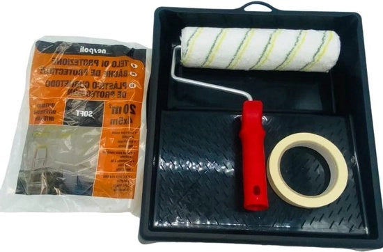 Set di pennelli per pittura da 25 cm per pareti e soffitti lisci - copertura per scatola a nastro - ideale per pareti e soffitti lisci - arredamento domestico