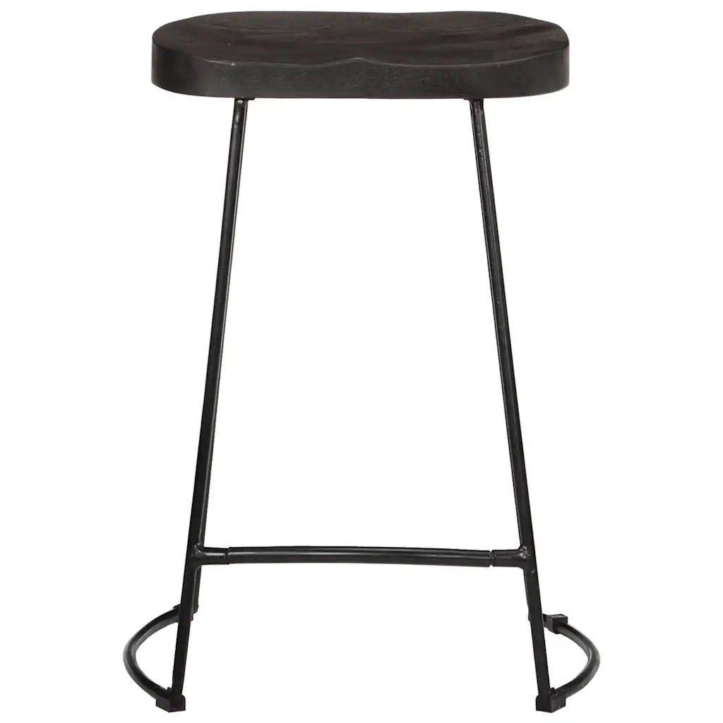 Sgabelli da Bar 2 pz Neri 45x40x62 cm Legno Massello di Mango 4013528