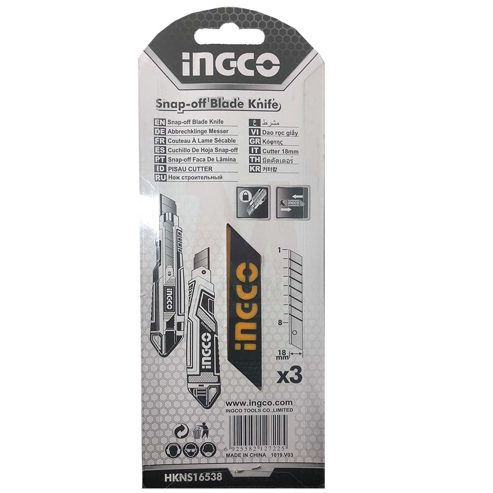 Cutter taglierino lama 18x100 con 3 lame - Ingco HKNS16538