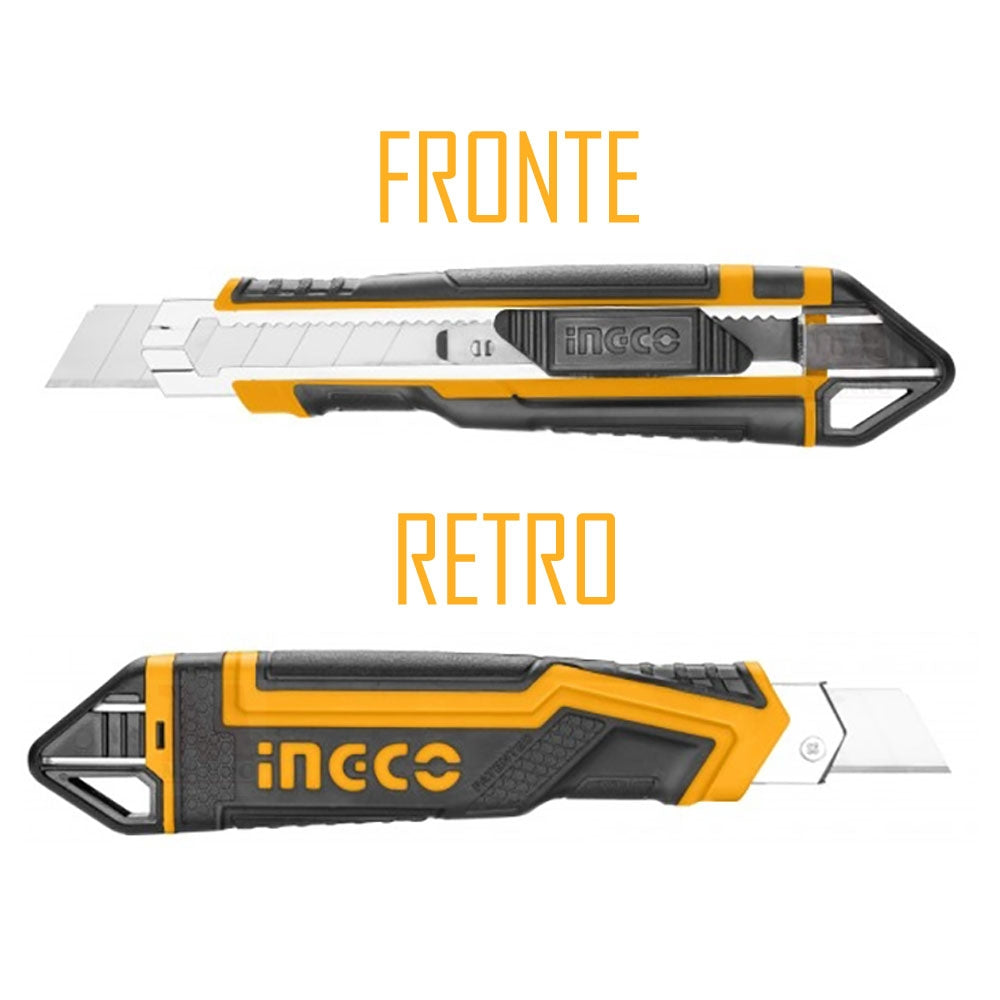 Cutter taglierino lama 18x100 con 3 lame - Ingco HKNS16538