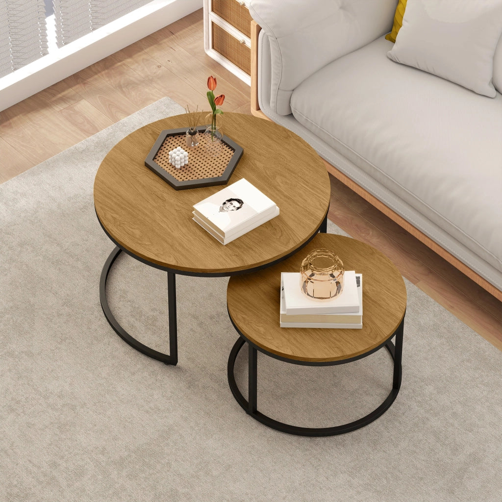 Tavolino da caff¨¨ design industriale ¨C zephmum ¨C marrone 80x40x40