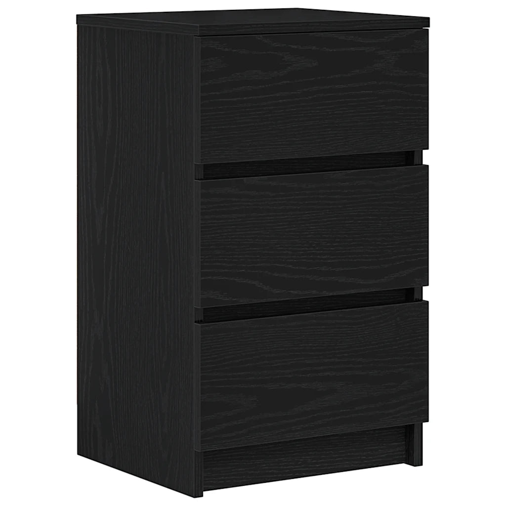 Comodino con 3 Cassetti Nero 39x35x65 cm 861339
