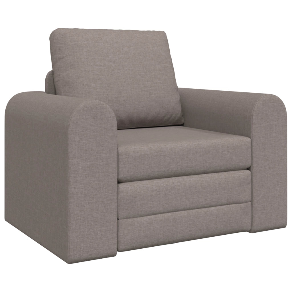 Divano Letto a Pavimento 2-in-1 Tortora 98x71x83 cm Tessuto
