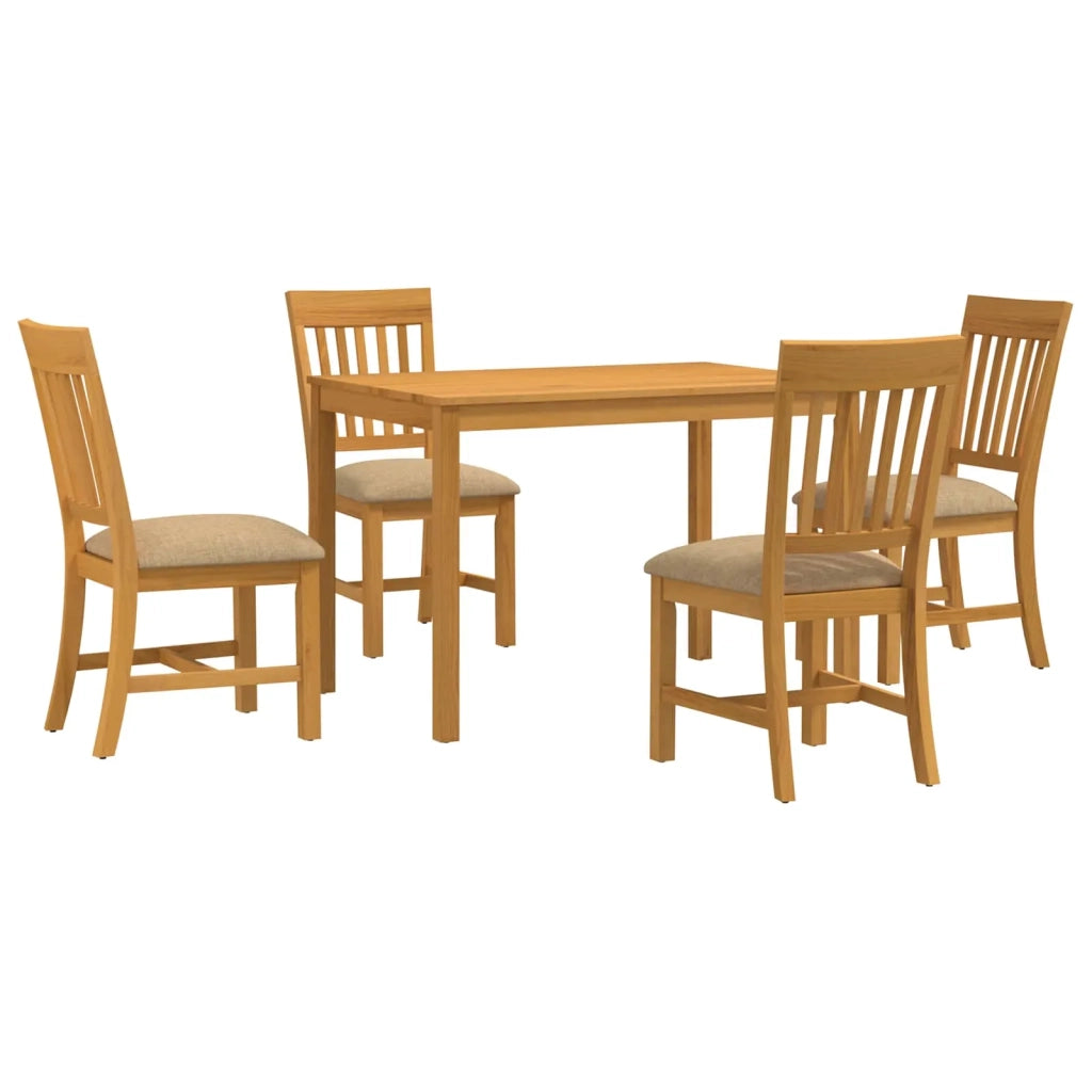 Set da pranzo 5 pz Beige Legno di Quercia Massello 3430239