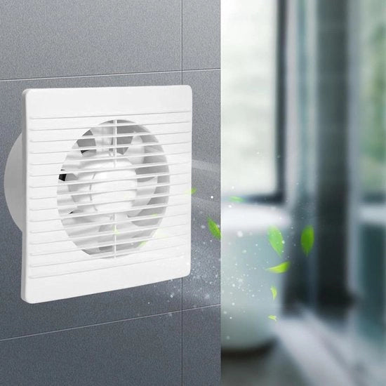 Ventilatore da soffitto 100mm con valvola di ritorno - funzionamento silenzioso - installazione a parete - ventilatore per tubo per cucina e bagno.