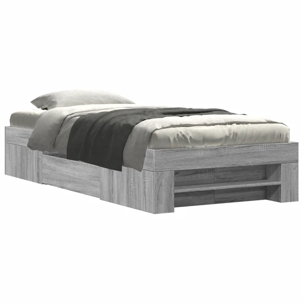 vidaXL Giroletto Grigio Sonoma 100x200 cm in Legno Multistrato