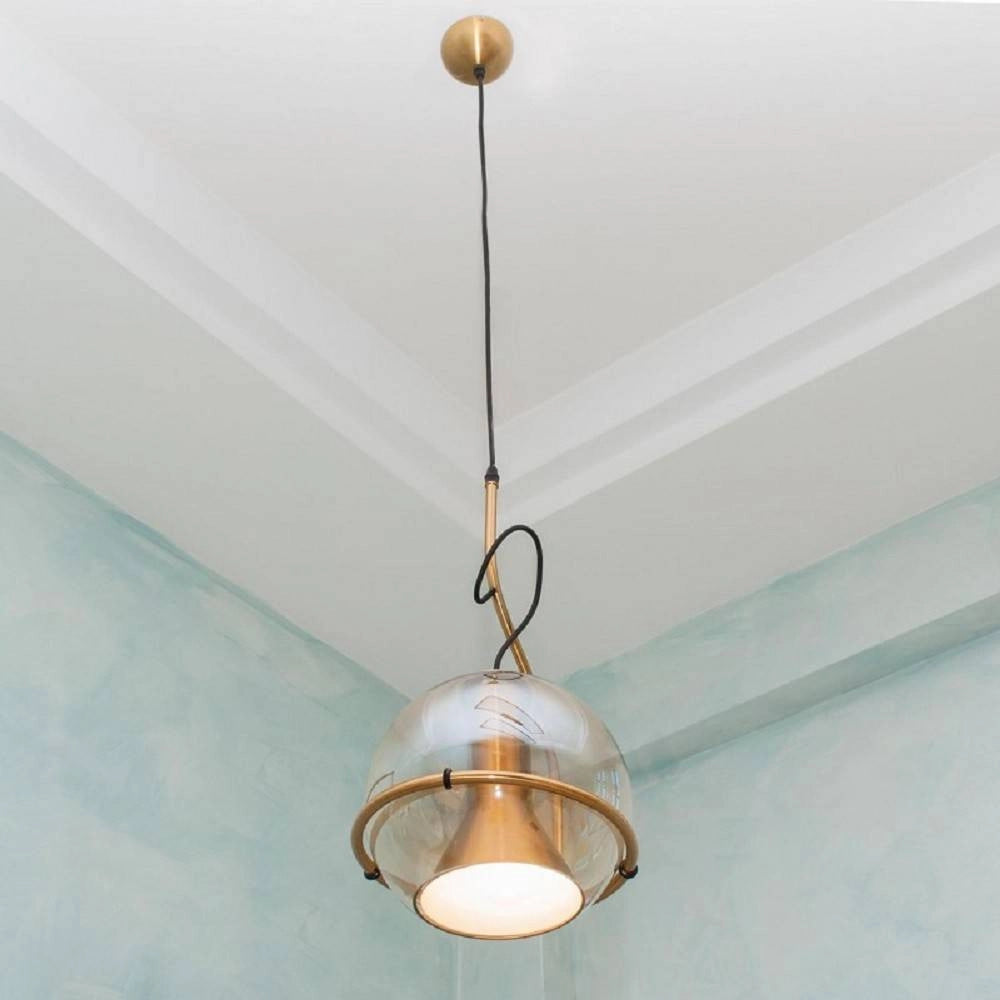Trade Shop - Lampadario Sfera Vetro Pendente Globo E27 Lampada Orientabile Sospensione Lp-87 -