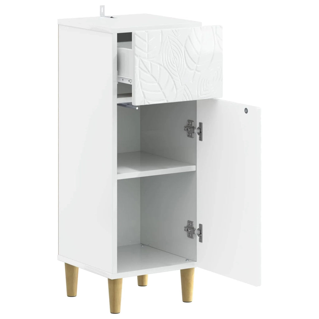 Mobiletto da Bagno DELFT Bianco Lucido 30 x 31 x 80 cm 897049