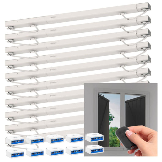 Kit da 10 Automazioni per Persiane a Battente Wi-Fi Avidsen OPEN-W con 10 x Moduli Wi-Fi 127046 – Motorizzazione elettrica per 1 o 2 ante, con telecomando wireless 114600 x 2