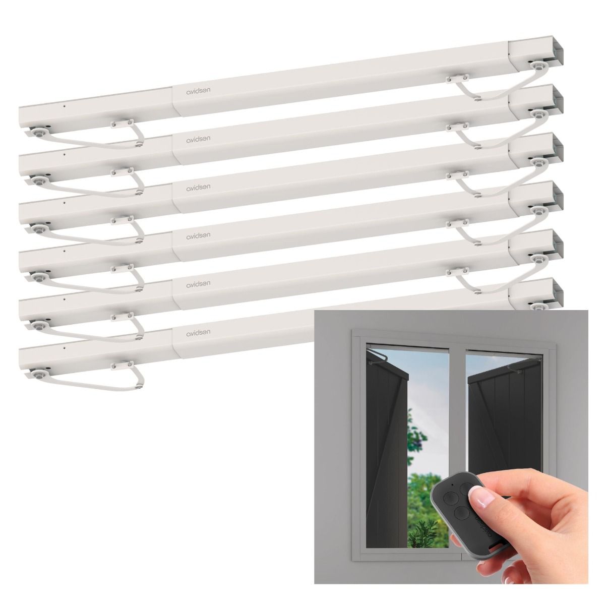 Kit da 6 Automazioni per Persiane a Battente Avidsen OPEN-W – Motorizzazione elettrica per 1 o 2 ante, con telecomando wireless 114600 x 6