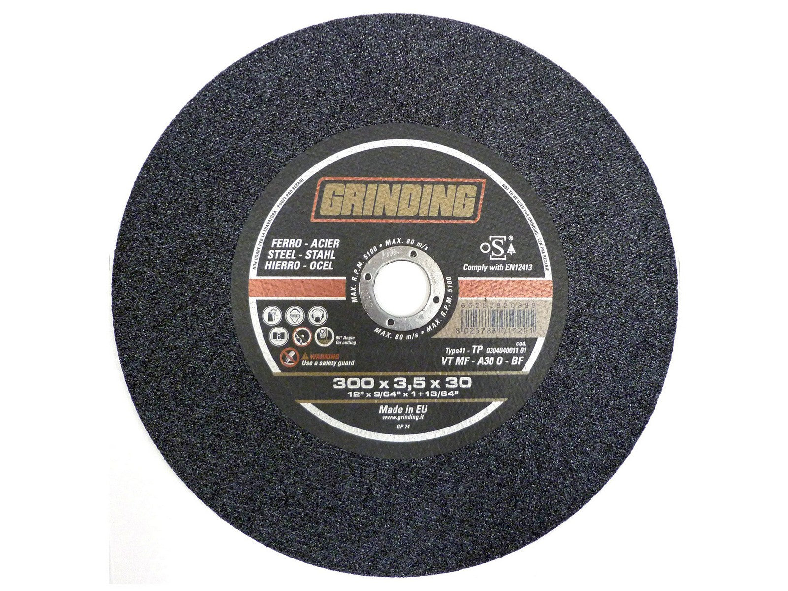 grinding disco per tronchi ferro diametro 300 mm spessore 3,5 mm cod:ferx.11462