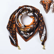 Sciarpa quadrata in cotone e lino/sciarpa di seta da donna con chiusura magnetica, versatile per la primavera e l'autunno, scaldacollo/sciarpa triangolare/sciarpa autunnale.