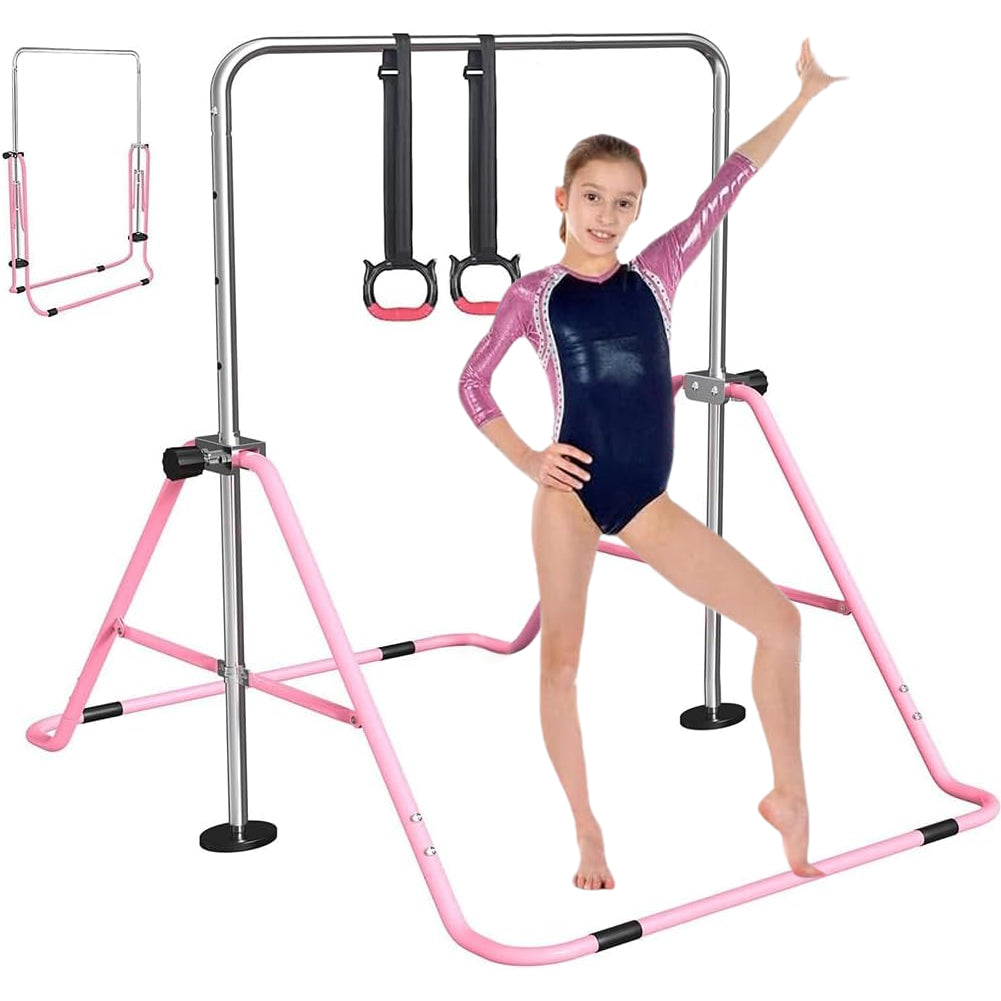 Barra per Ginnastica e Danza per Bambini Pieghevole Sbarra Fitness Acciaio Rosa