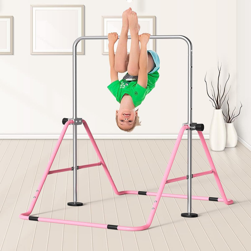 Barra per Ginnastica e Danza per Bambini Pieghevole Sbarra Fitness Acciaio Rosa
