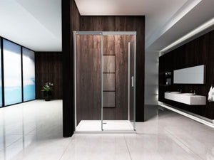 Box doccia in Cristallo 8 mm due lati con trattamento anticalcare e chiusura soft-close - Misura: 80x140 xh195cm