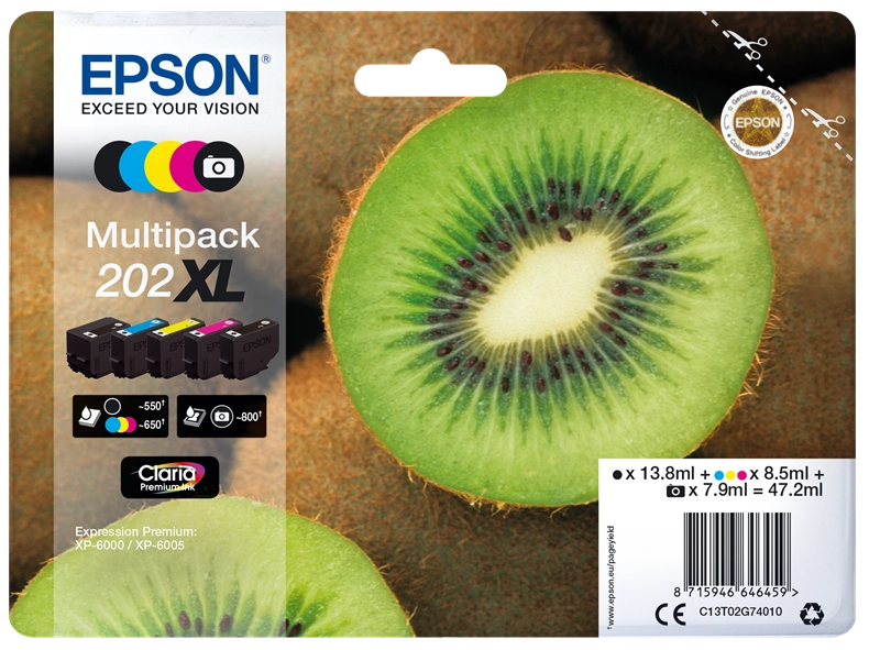 Epson Kiwi Multipack 5-colours 202XL Claria Premium Ink